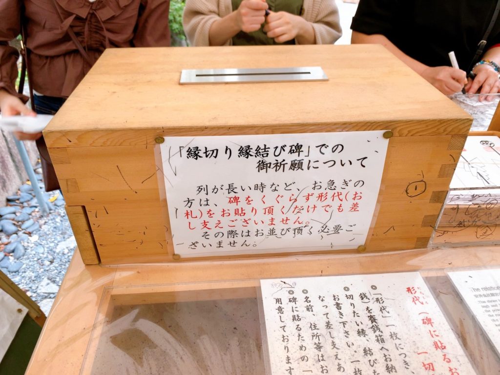 安井金比羅宮　形代　料金　賽銭箱